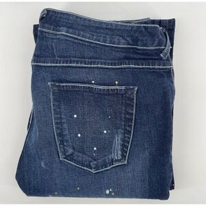 Baby Phat Y2K Women's Paint Splatter Bootcut Jeans Size 18 Dark Wash Denim
